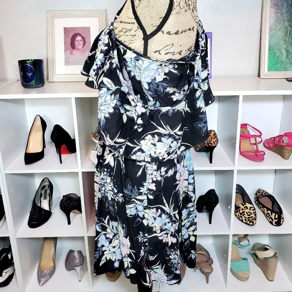 Abound Floral Cold Sholder Razorback Strap Dress - Picture 4 of 6